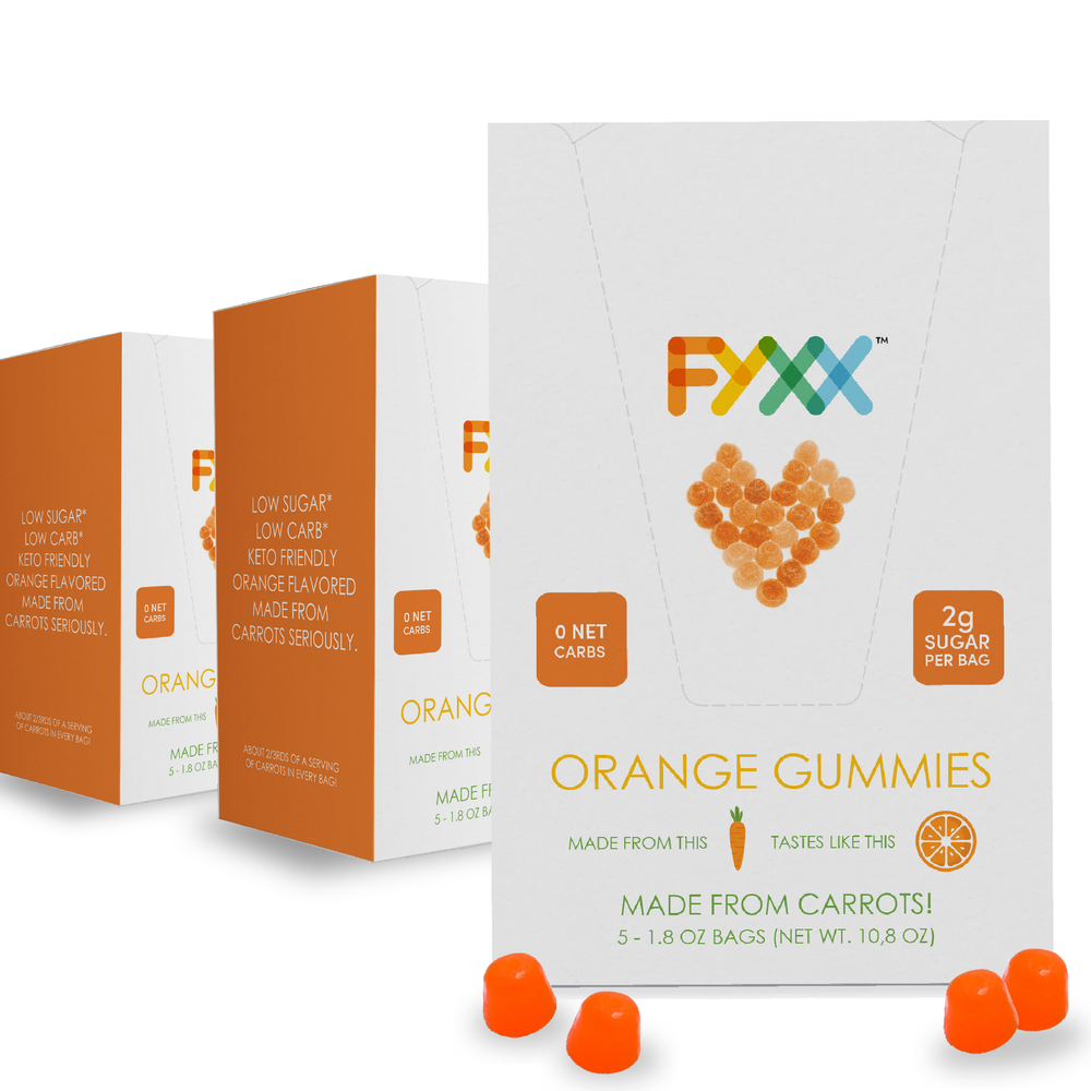 
                  
                    FYXX Orange Gummies made from carrots
                  
                