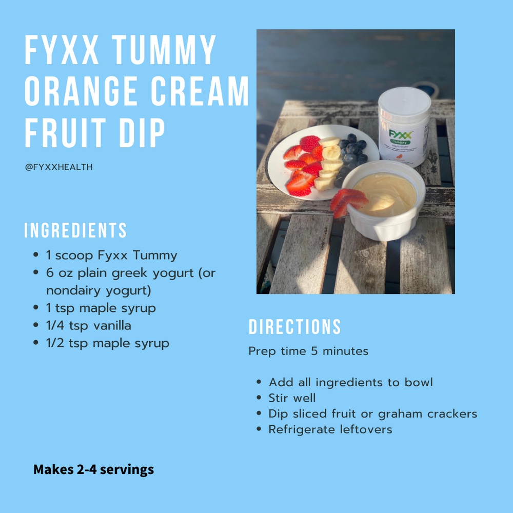 Tummy Friendly Orange Cream Fruit Dip FYXX Health
