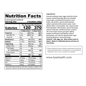 
                  
                    FYXX Bones Cookies with Calcium Double Chocolate Nutrition Facts
                  
                