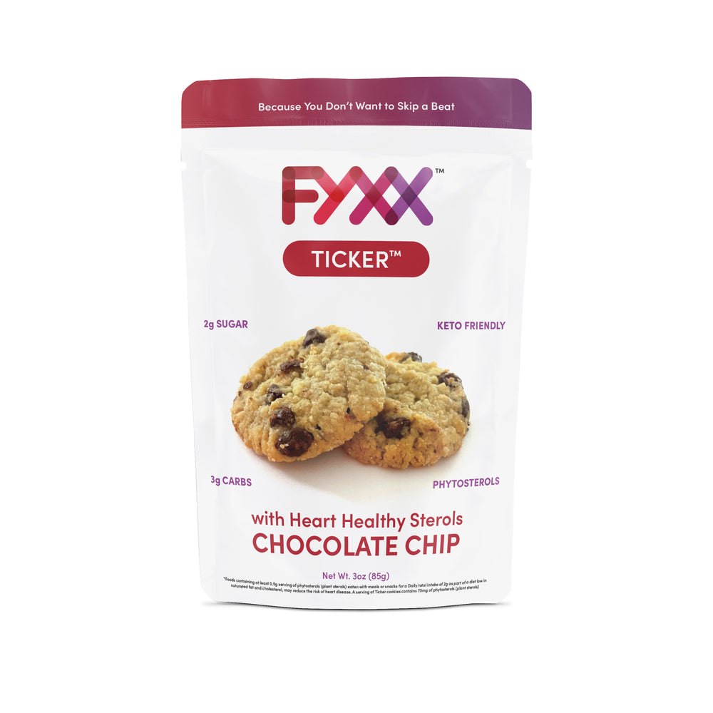FYXX Ticker Chocolate Chip Cookies with heart healthy sterols